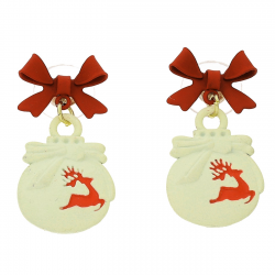 KOLCZYKI POZŁACANE 31/16 MM MERY CHRISTMAS XUPING 94189