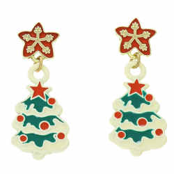 KOLCZYKI POZŁACANE 38/15 MM MERY CHRISTMAS XUPING 94190