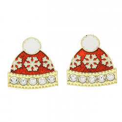 KOLCZYKI POZŁACANE 24/22 MM MERY CHRISTMAS XUPING 94191