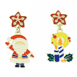 KOLCZYKI POZŁACANE 35/18 MM MERY CHRISTMAS XUPING 94192