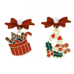 KOLCZYKI POZŁACANE 30/17 MM MERY CHRISTMAS XUPING 94193