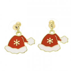 KOLCZYKI POZŁACANE 25/23 MM MERY CHRISTMAS XUPING 94194