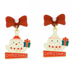 KOLCZYKI POZŁACANE 29/16 MM MERY CHRISTMAS XUPING 94196