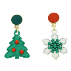 KOLCZYKI POZŁACANE 34/17 MM MERY CHRISTMAS XUPING 94198
