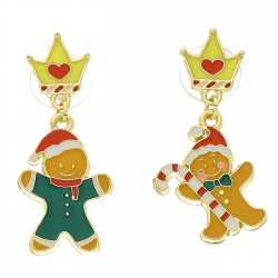 KOLCZYKI POZŁACANE 38/16 MM MERY CHRISTMAS XUPING 94199