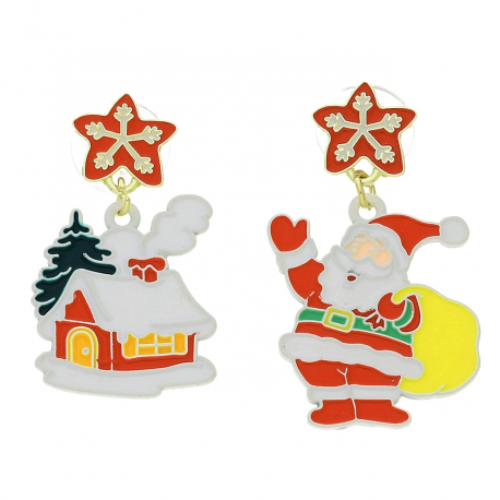 KOLCZYKI POZŁACANE 38/21 MM MERY CHRISTMAS XUPING 94200