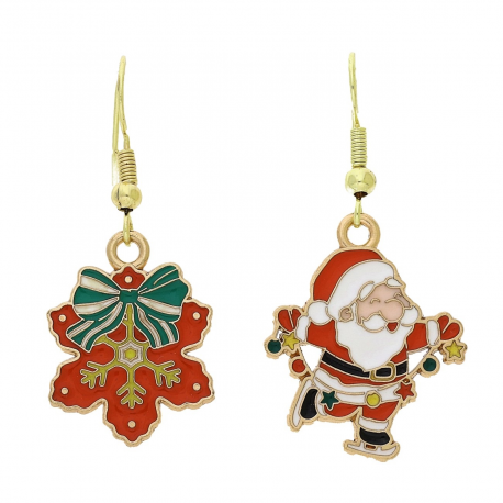 KOLCZYKI POZŁACANE 43/21 MM MERY CHRISTMAS XUPING 94202