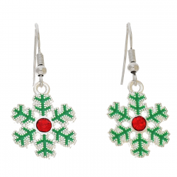 KOLCZYKI PLATYNOWANE 39/18 MM MERY CHRISTMAS XUPING 94208