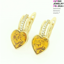 KOLCZYKI POZŁACANE 19/9MM LIGHT TOPAZ CRYSTAL FROM SWAROVSKI® XUPING 8497
