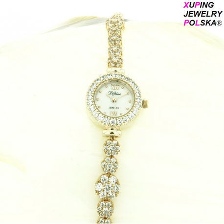 BRANSOLETKA POZŁACANA 18,5CM/22MM LUXURY ZEGAREK Z BRYLANTAMI XUPING 10496