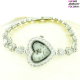 BRANSOLETKA RODOWANA 18CM/26MM LUXURY ZEGAREK Z BRYLANTAMI XUPING 10491