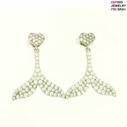 KOLCZYKI RODOWANE 29/23MM BRYLANTOWY OGON ORKI XUPING 11013