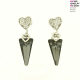 KOLCZYKI RODOWANE 32/9MM SILVER NIGHT CRYSTAL SWAROVSKI XUPING 13438
