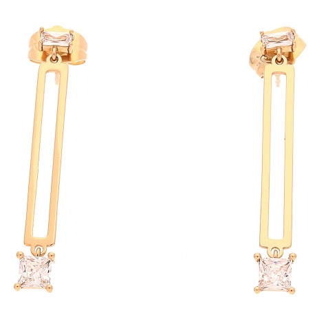 KOLCZYKI POZŁACANE 35/5MM GEOMETRIA XUPING 22675