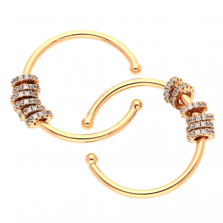 KOLCZYKI POZŁACANE 28MM KOŁA ZACISKOWE XUPING 23060