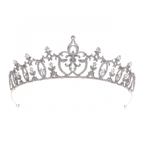 DIADEM BRYLANTOWY 4,5CM RODOWANY LUXURY XUPING 23840