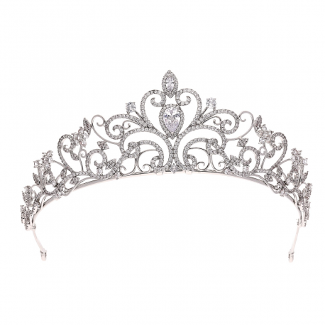 DIADEM BRYLANTOWY 5CM RODOWANY LUXURY XUPING 23837