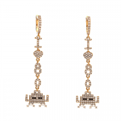 KOLCZYKI POZŁACANE 62/16MM PIXEL XUPING 24957