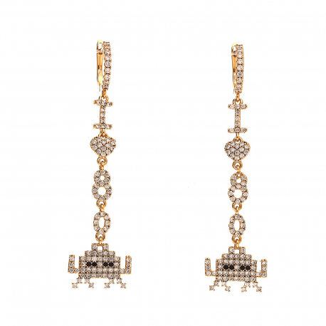 KOLCZYKI POZŁACANE 62/16MM PIXEL XUPING 24957