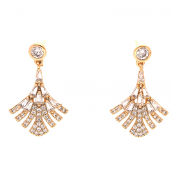 KOLCZYKI POZŁACANE 25/16MM BRYLANTOWY WACHLARZYK XUPING 25512