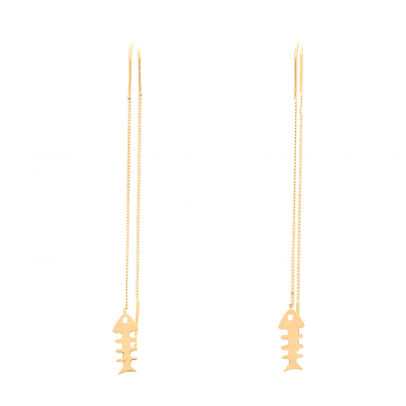 KOLCZYKI POZŁACANE 76/7MM RYBKA XUPING 26256