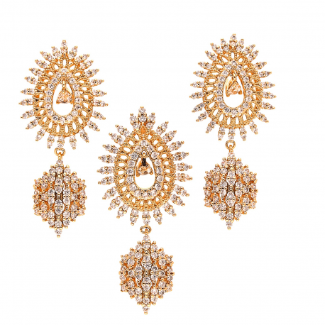 KOLCZYKI POZŁACANE 43/19MM Z ZAWIESZKĄ 44/20MM LUXURY XUPING 26532