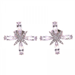 KOLCZYKI RODOWANE 20/20MM GWIAZDA BRYLANTOWA XUPING 26728