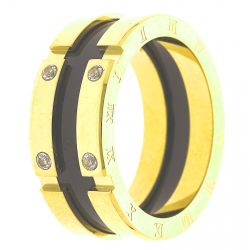 PIERŚCIONEK POZŁACANY 8MM S. STEEL TTM XUPING 26875