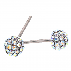 KOLCZYKI RODOWANE 6MM SWAROVSKI AB CRYSTAL XUPING 26896
