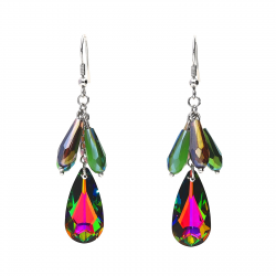 KOLCZYKI RODOWANA 63/12MM VOLCANO SWAROVSKI CRYSTAL XUPING 27383