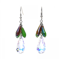 KOLCZYKI RODOWANA 63/12MM AB SWAROVSKI CRYSTAL XUPING 27382