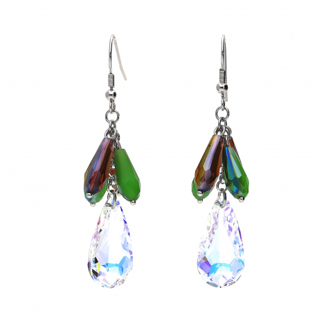 KOLCZYKI RODOWANA 63/12MM AB SWAROVSKI CRYSTAL XUPING 27382