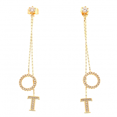 KOLCZYKI POZŁACANE 77/12MM WISZĄCY O I T XUPING 27821