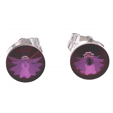 KOLCZYKI RODOWANE 8MM CRYSTAL SWAROVSKI XUPING 28059