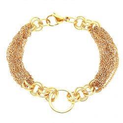 BRANSOLETKA POZŁACANA 19/18CM PĘCZEK ŁAŃCUSZKÓW XUPING 28158