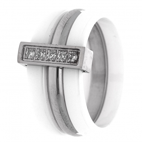 PIERŚCIONEK CERAMICZNY 10MM S. STEEL TTM XUPING 29307