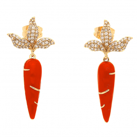 KOLCZYKI POZŁACANE 37/17MM MARCHEWECZKI XUPING 29698