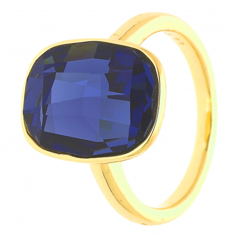PIERŚCIONEK POZŁACANY 15MM MONTANA BLUE SWAROVSKI XUPING 29937