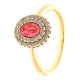 PIERŚCIONEK POZŁACANY 11MM ROSE SWAROVSKI XUPING 30157