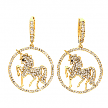 KOLCZYKI POZŁACANE 27/22MM LUXURY XUPING 30344