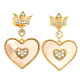 KOLCZYKI POZŁACANE 26/16MM SERCE Z MASĄ PERŁOWĄ XUPING 30353