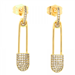 KOLCZYKI POZŁACANE 31/6,5MM AGRAFECZKI XUPING 30360