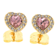 KOLCZYKI POZŁACANE 9/9MM LIGHT FUCHSIA CRYSTAL S. XUPING 30506