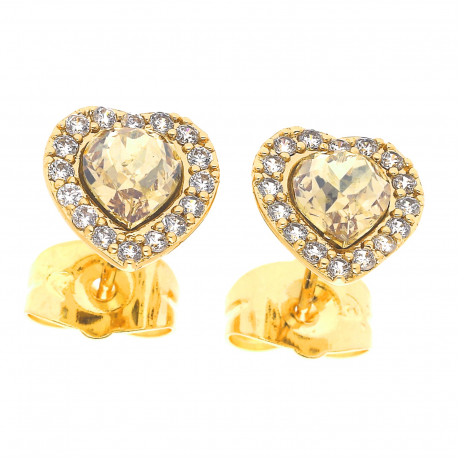 KOLCZYKI POZŁACANE 9/9MM GOLDEN SHADOW CRYSTAL S. XUPING 30508
