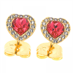 KOLCZYKI POZŁACANE 9/9MM ROSE CRYSTAL S. XUPING 30512