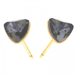 KOLCZYKI POZŁACANE 6,3MM SILVER NIGHT CRYSTAL S. XUPING 30513