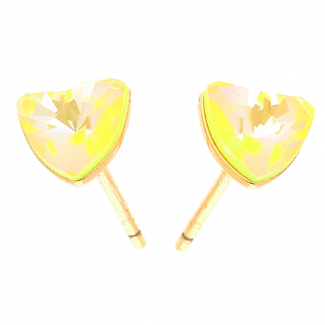 KOLCZYKI POZŁACANE 6,3MM CITRINE SOFT CRYSTAL S. XUPING 30517