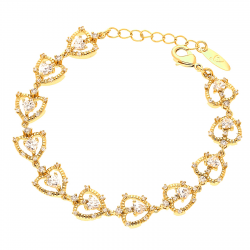 BRANSOLETKA POZŁACANA 17+3CM 11MM SERCA XUPING 30606