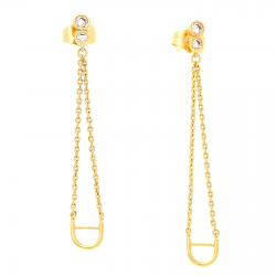 KOLCZYKI POZŁACANE 53/8MM D NA ŁAŃCUSZKACH XUPING 30745