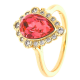 PIERŚCIONEK POZŁACANY 15MM ROSE CRYSTAL XUPING 30826